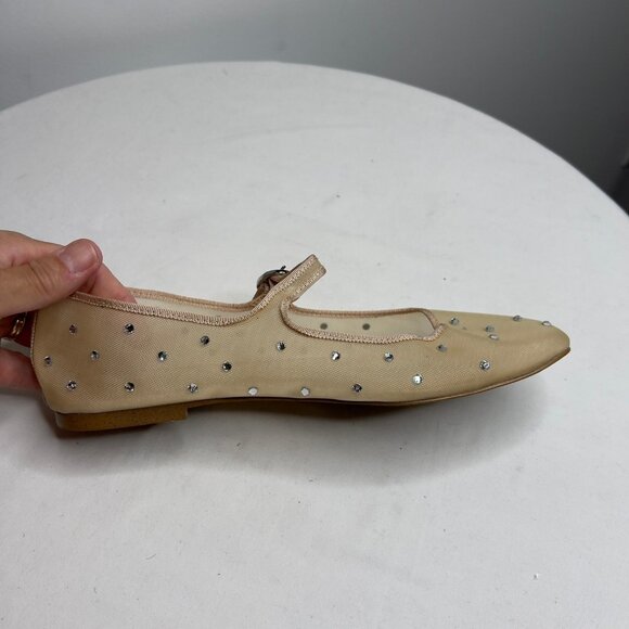 J.Crew Womens Mesh Rhinestone Mary Jane Flats Size 10 CD238 - Picture 10 of 13